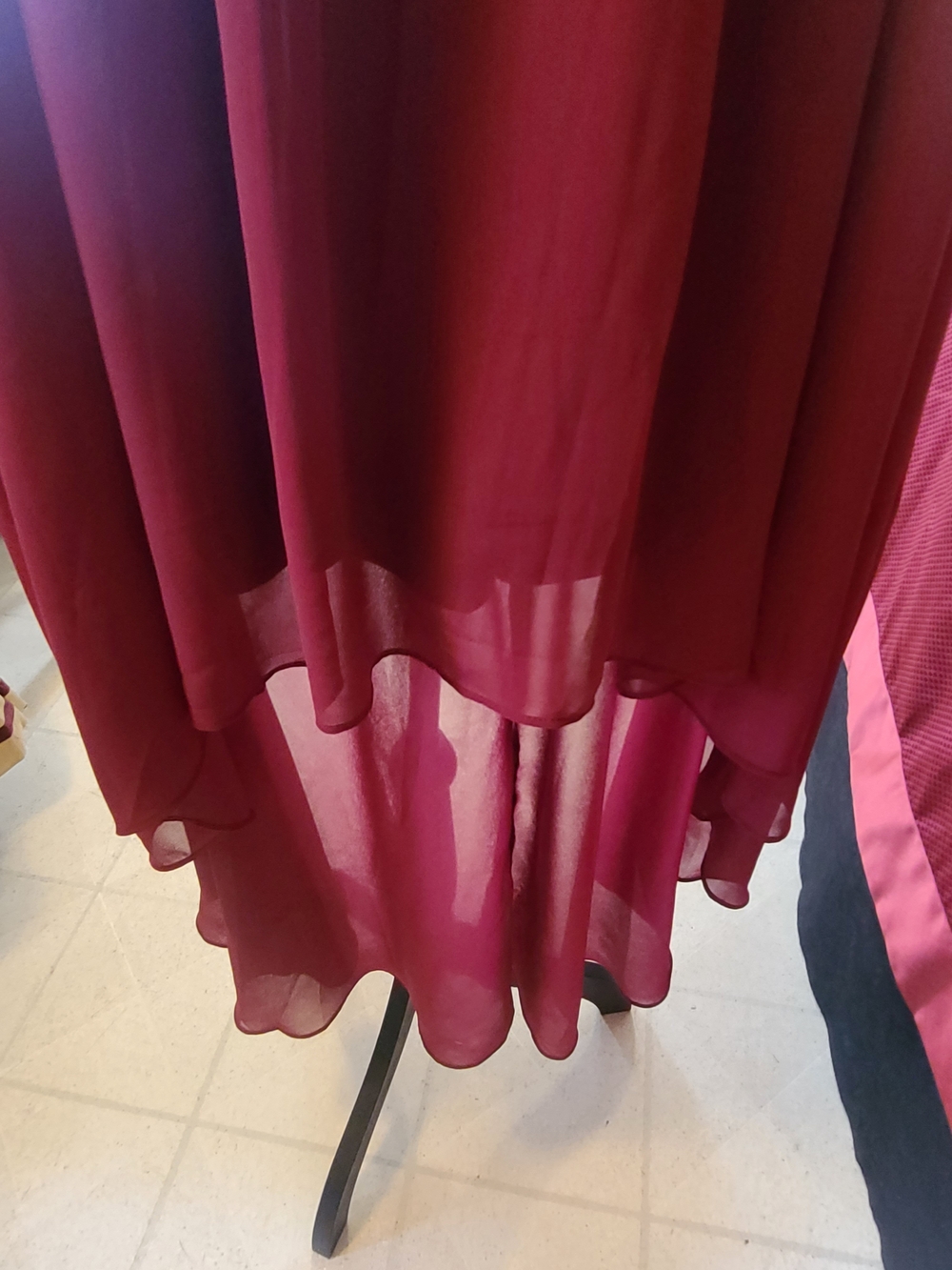 Women's Burgundy Layered Chiffon Skirt
